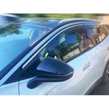 Дефлекторы окон Volkswagen ID.4 2021+ с нерж. хром полоской-1